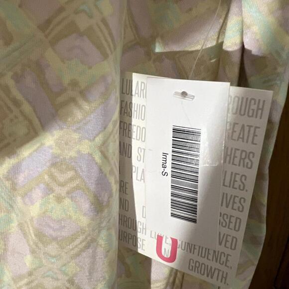 LuLaRoe Irma Tunic Top Shirt Fitted Sleeves High Low Loose Purple Gray Small NWT - Picture 4 of 10